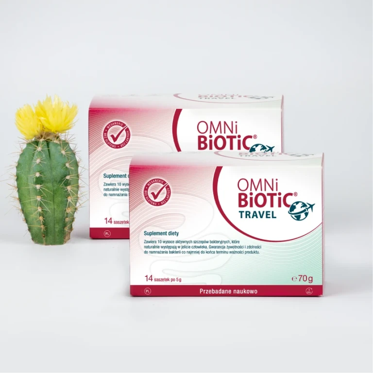 Zestaw 2 x OMNi-BiOTiC® TRAVEL - probiotyk na podróż  14 saszetek - do 30 czerwca 2026
