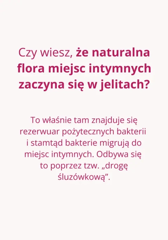 Czy wiesz, że Flora miejsc intymnych kobiet zaczyna się w jelitach