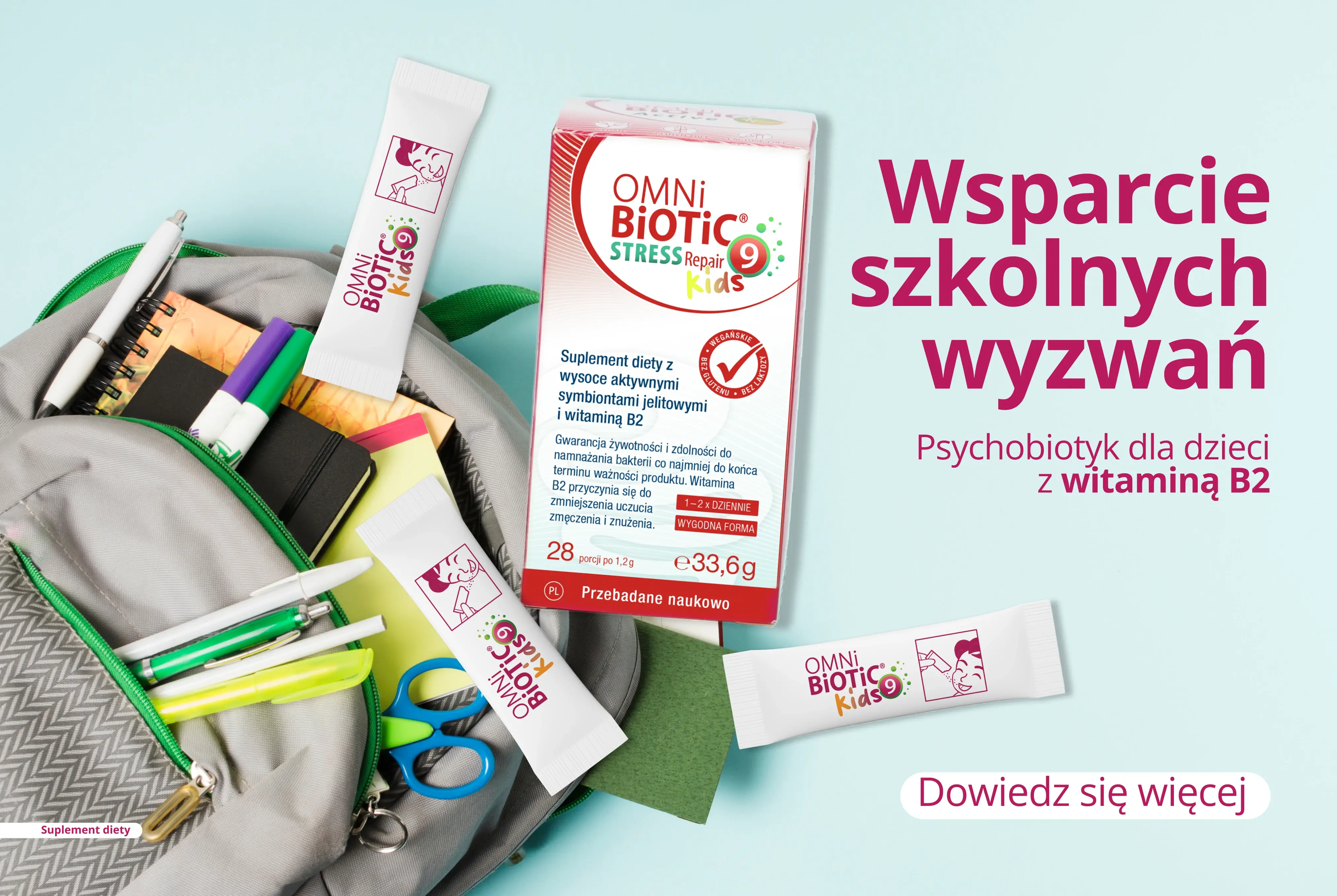 Wsparcie szkolnych wyzwań - OMNi-BiOTiC Stress Repair 9 - Kids